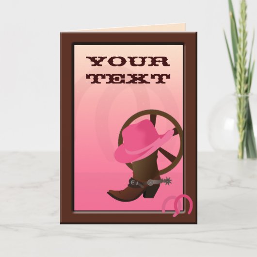 ウェスタン女性のカーボーイカスタムグリーティングカード カード (正面)