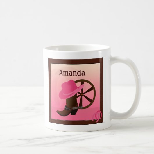 ウェスタン女性のカーボーイカスタムマグ コーヒーマグカップ (右)