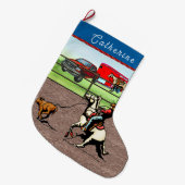 ウェスタン女性のカーボーイカーフレン ラージクリスマスストッキング (正面 (吊り時))