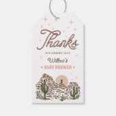 ウェスタン女性のカーボーイガールベビーシャワーの好意 ギフトタグ (正面)