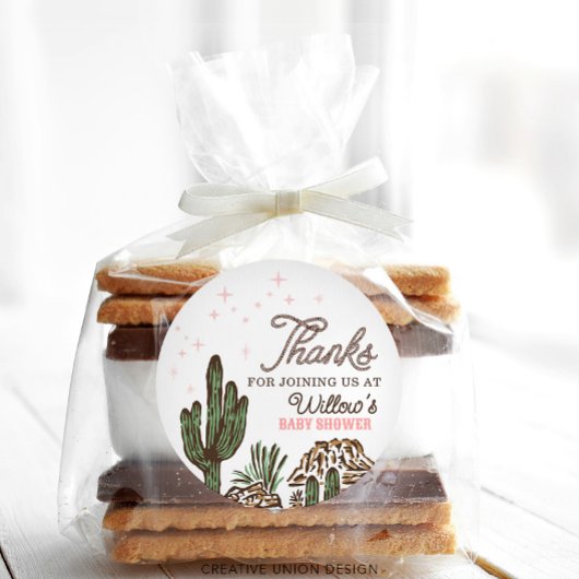 ウェスタン女性のカーボーイガールベビーシャワーの好意 ラウンドシール