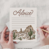 ウェスタン女性のカーボーイガールベビーシャワーアドバイスカード