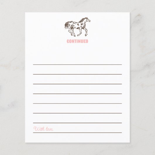 ウェスタン女性のカーボーイガールベビーシャワーアドバイスカード (裏面)