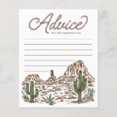 ウェスタン女性のカーボーイガールベビーシャワーアドバイスカード (正面)