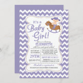 ウェスタン女性のカーボーイガールベビーシャワー招待状 招待状 (正面/裏面)