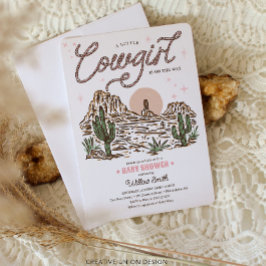 ウェスタン女性のカーボーイガールベビーシャワー 招待状