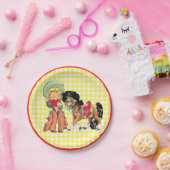 ウェスタン女性のカーボーイキッドと馬パーティー ペーパープレート (パーティー)