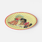 ウェスタン女性のカーボーイキッドと馬パーティー ペーパープレート (アングル)