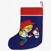 ウェスタン女性のカーボーイキッドオンスティックホース スモールクリスマスストッキング (裏面)