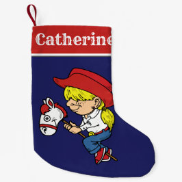 ウェスタン女性のカーボーイキッドオンスティックホース スモールクリスマスストッキング