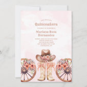 ウェスタン女性のカーボーイキンセアニェラバースデーパーティー 招待状 (正面)