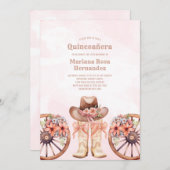 ウェスタン女性のカーボーイキンセアニェラバースデーパーティー 招待状 (正面/裏面)