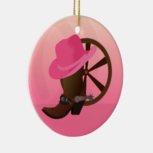 ウェスタン女性のカーボーイクリスマスオーナメント セラミックオーナメント (右)