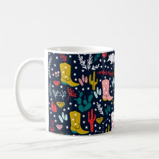 ウェスタン女性のカーボーイコーヒーマグ コーヒーマグカップ (左)