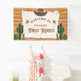 ウェスタン女性のカーボーイサドルアップロデオウェルカム 横断幕