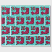 ウェスタン女性のカーボーイスウィート！6ブーツ&ハット ラッピングペーパー (フラット)