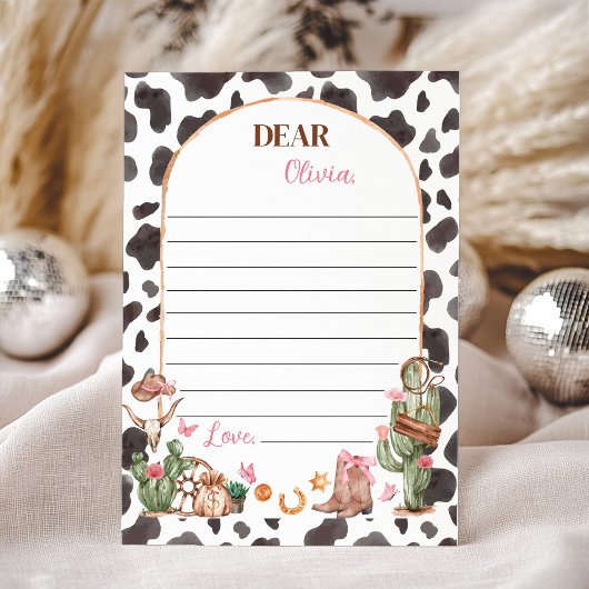 ウェスタン女性のカーボーイタイムカプセルノートメッセージカード サンキューカード