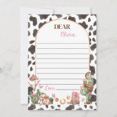 ウェスタン女性のカーボーイタイムカプセルノートメッセージカード サンキューカード (正面)