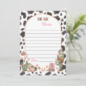 ウェスタン女性のカーボーイタイムカプセルノートメッセージカード サンキューカード (スタンド正面)