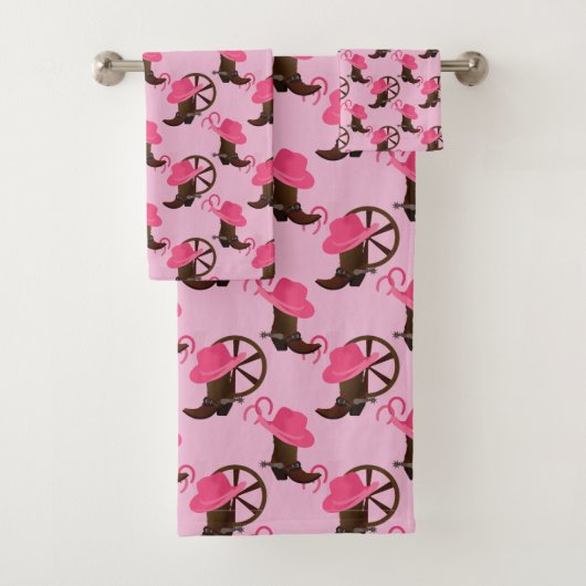 ウェスタン女性のカーボーイハットアンドブーツ バスタオルセット (インサイチュ)