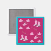 ウェスタン女性のカーボーイハットアンドブーツ マグネット (正面/裏面)