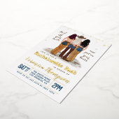 ウェスタン女性のカーボーイバチェロレッテブライダルシャワー 箔招待状 (回転した状態)