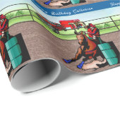 ウェスタン女性のカーボーイバレルレーシングパーソナライズされた ラッピングペーパー (ロールコーナー)