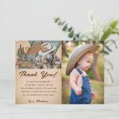 ウェスタン女性のカーボーイバースデーパーティーサンキューカード 招待状 (スタンド正面)