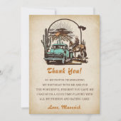 ウェスタン女性のカーボーイバースデーパーティーサンキューカード 招待状 (正面)