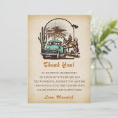 ウェスタン女性のカーボーイバースデーパーティーサンキューカード 招待状 (スタンド正面)