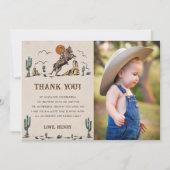 ウェスタン女性のカーボーイバースデーパーティーサンキューカード 招待状 (正面)