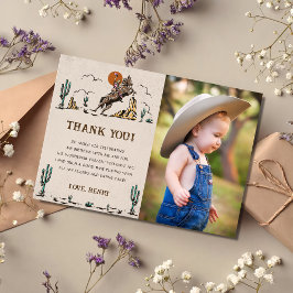 ウェスタン女性のカーボーイバースデーパーティーサンキューカード 招待状