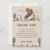 ウェスタン女性のカーボーイバースデーパーティーサンキューカード 招待状 (正面)