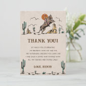 ウェスタン女性のカーボーイバースデーパーティーサンキューカード 招待状 (スタンド正面)