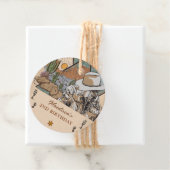 ウェスタン女性のカーボーイバースデーパーティーメッセージカード フェイバータグ (インサイチュ)