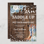 ウェスタン女性のカーボーイバースデーパーティー 招待状 (正面/裏面)
