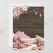 ウェスタン女性のカーボーイピンクフローラウッドスウィート16誕生日 招待状 (裏面)