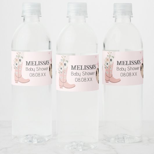ウェスタン女性のカーボーイピンクブーツハットカスタムズ ペットボトルラベル