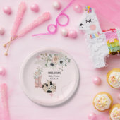 ウェスタン女性のカーボーイピンクブーツハットカスタムデザート ペーパープレート (パーティー)