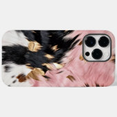ウェスタン女性のカーボーイピンク白黒金ゴールド Case-Mate iPhoneケース (裏面 (横))
