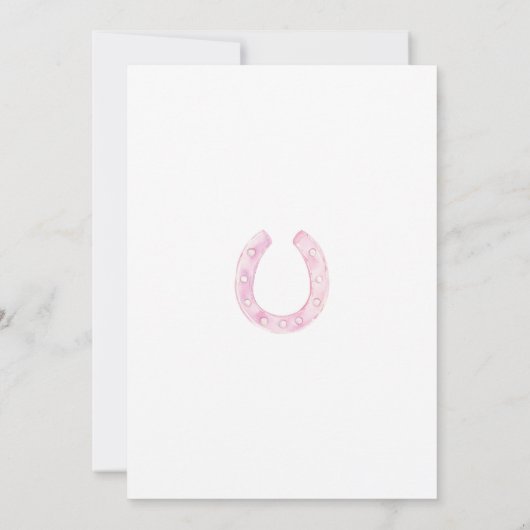 ウェスタン女性のカーボーイピンク誕生日招待状 招待状 (裏面)