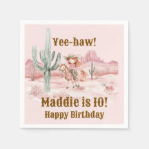 ウェスタン女性のカーボーイピンク誕生日