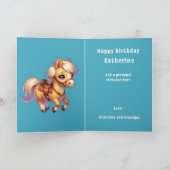 ウェスタン女性のカーボーイファーストロデオ誕生日カスタム カード (内部)