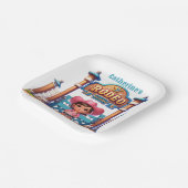 ウェスタン女性のカーボーイファーストロデオ誕生日カスタム ペーパープレート (傾斜あり)