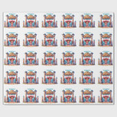 ウェスタン女性のカーボーイファーストロデオ誕生日カスタム ラッピングペーパー (フラット)