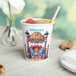 ウェスタン女性のカーボーイファーストロデオ誕生日カスタム 紙コップ