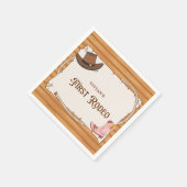 ウェスタン女性のカーボーイファーストロデオ誕生日 スタンダードカクテルナプキン (角)