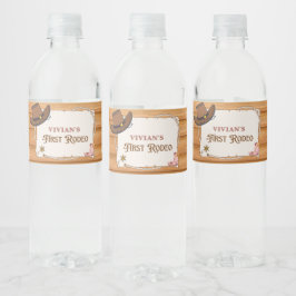 ウェスタン女性のカーボーイファーストロデオ誕生日 ペットボトルラベル