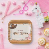 ウェスタン女性のカーボーイファーストロデオ誕生日 ペーパープレート (パーティー)