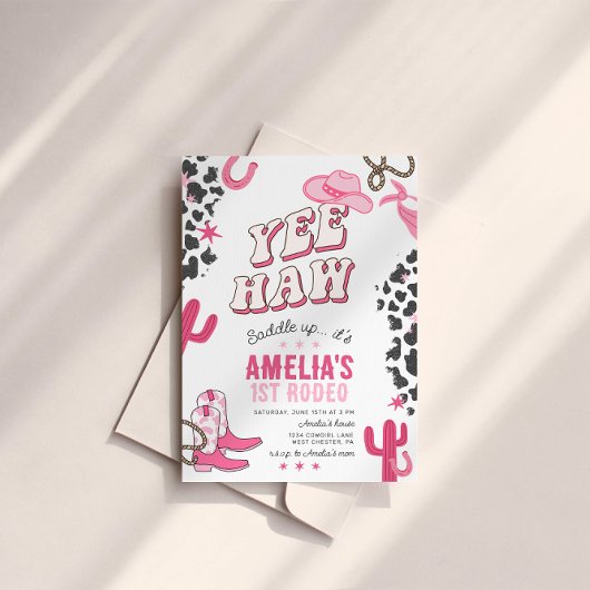 ウェスタン女性のカーボーイファーストロデオ 招待状